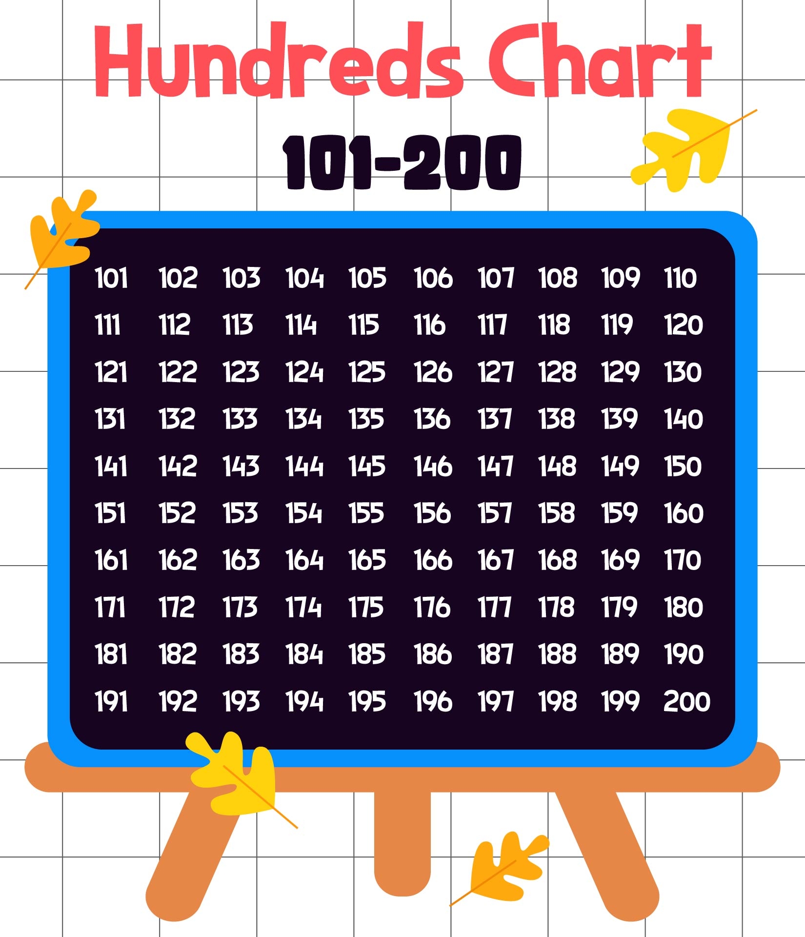 101 To 200 Chart 10 Free PDF Printables Printablee