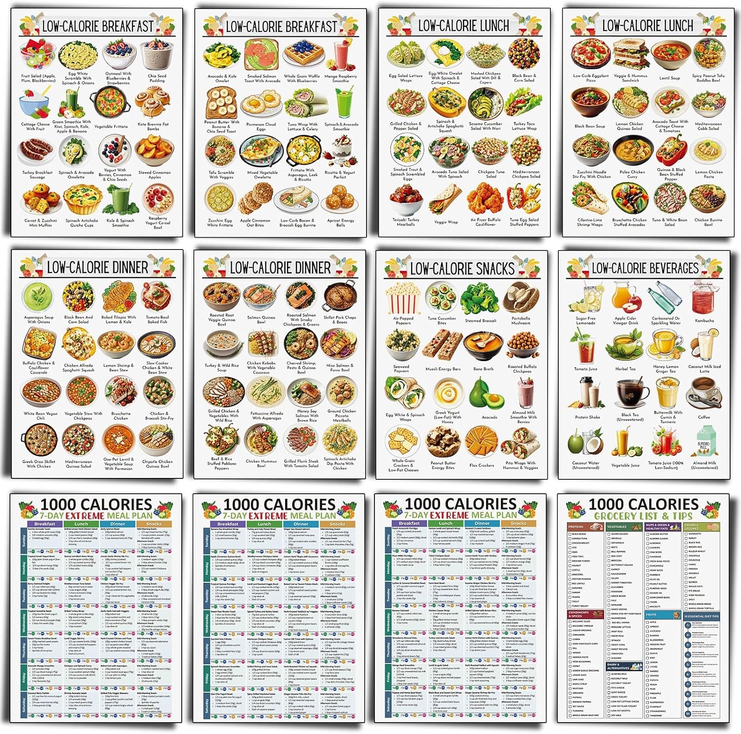 12 Pcs Low Calorie Meal Plan Poster Low Calorie Diet Jamaica Ubuy 12 Pcs Low Calorie Meal Plan Poster Low Calorie Diet Jamaica Ubuy