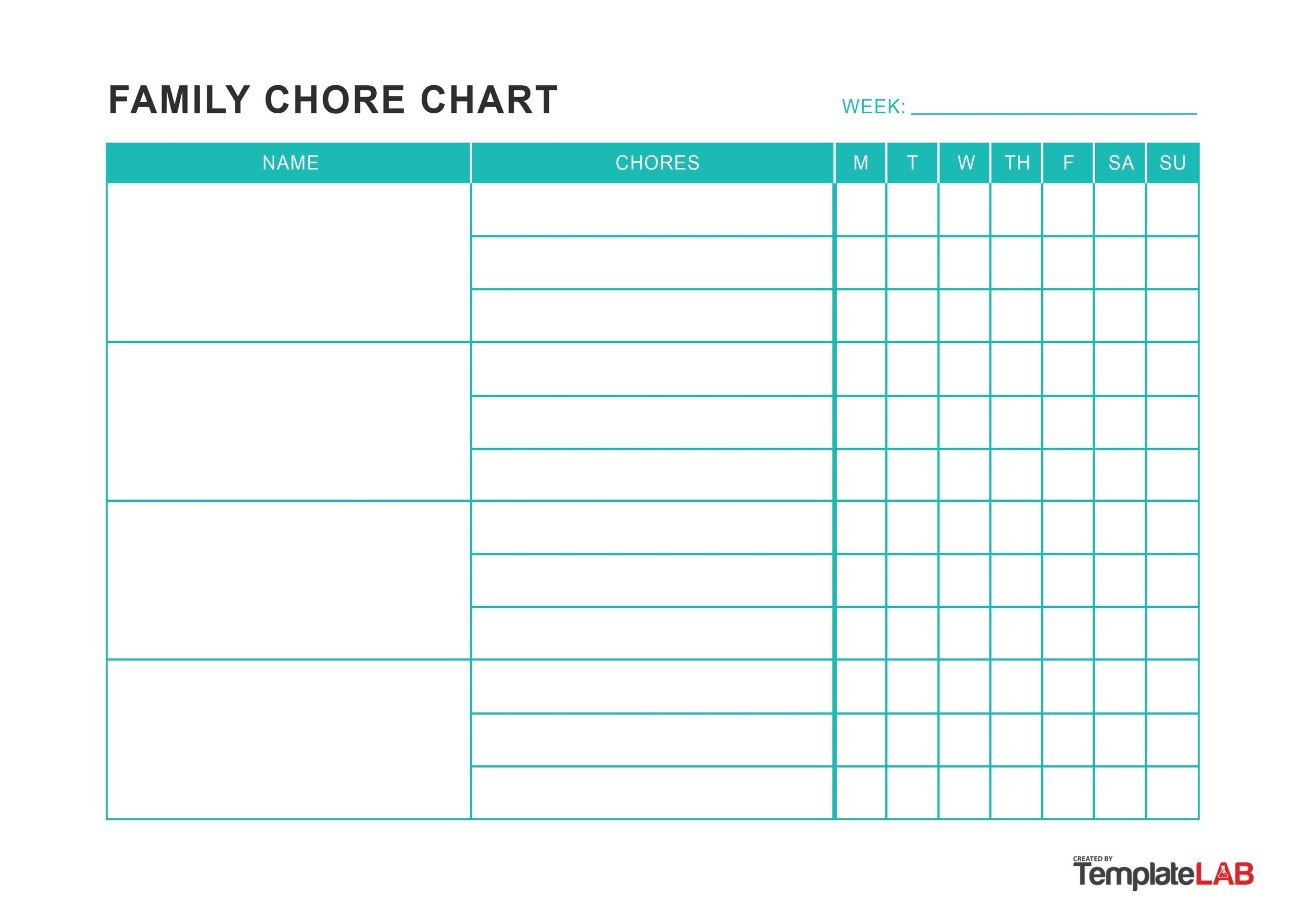 Printable Weekly Chore Chart Printable Weekly Chore Chart