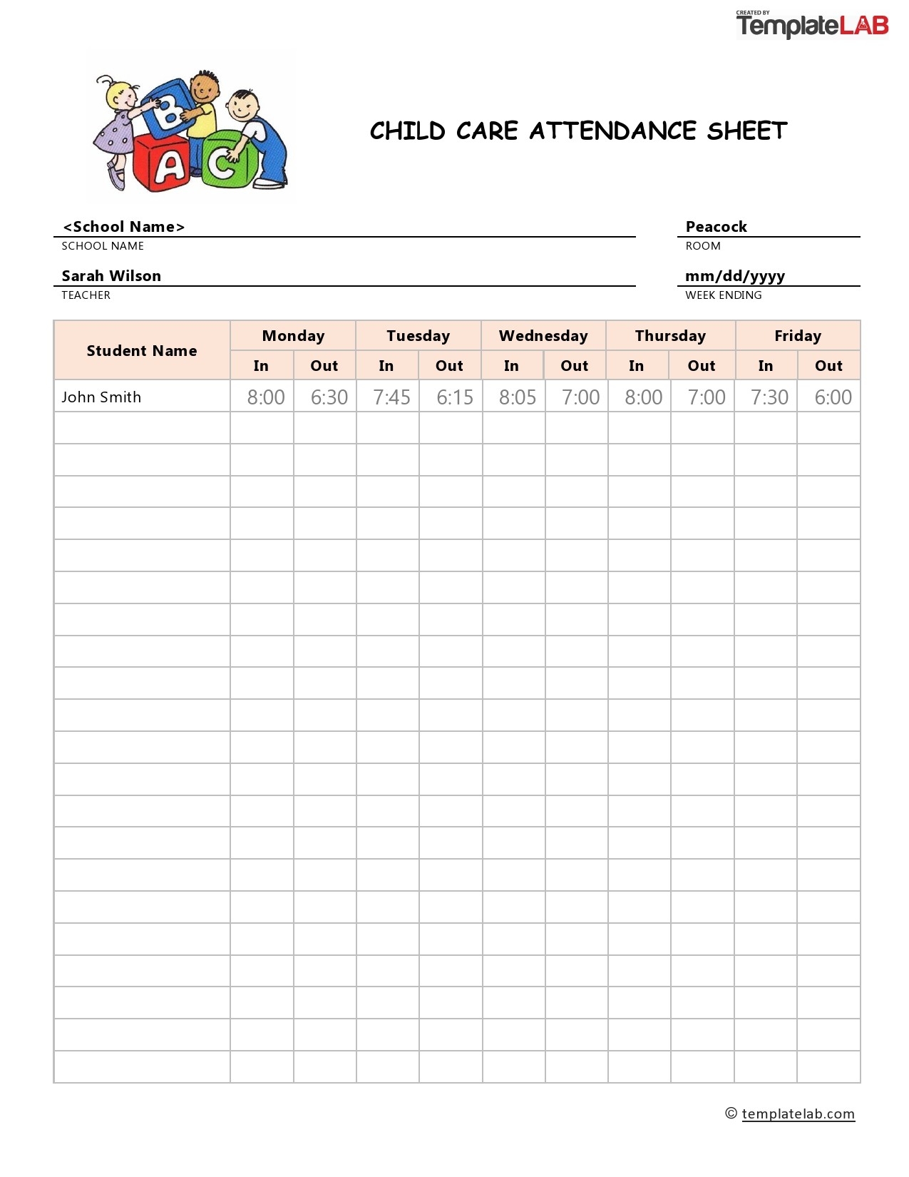 Free Printable School Attendance Charts Free