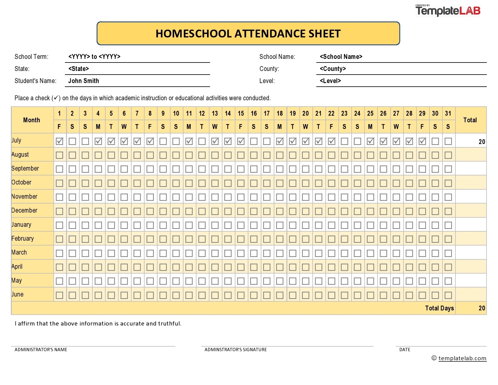 Printable Attendance Chart Deped