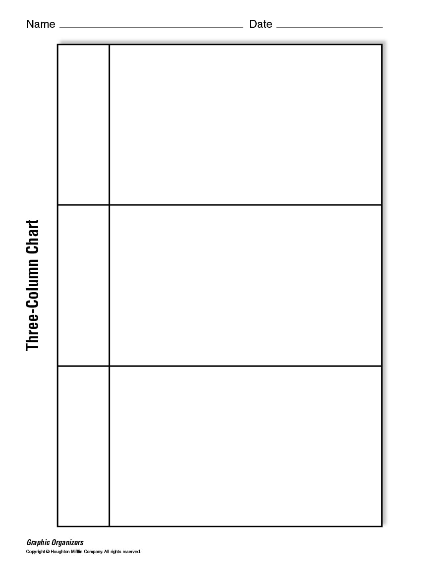 Graphic Organizer T Chart Printable