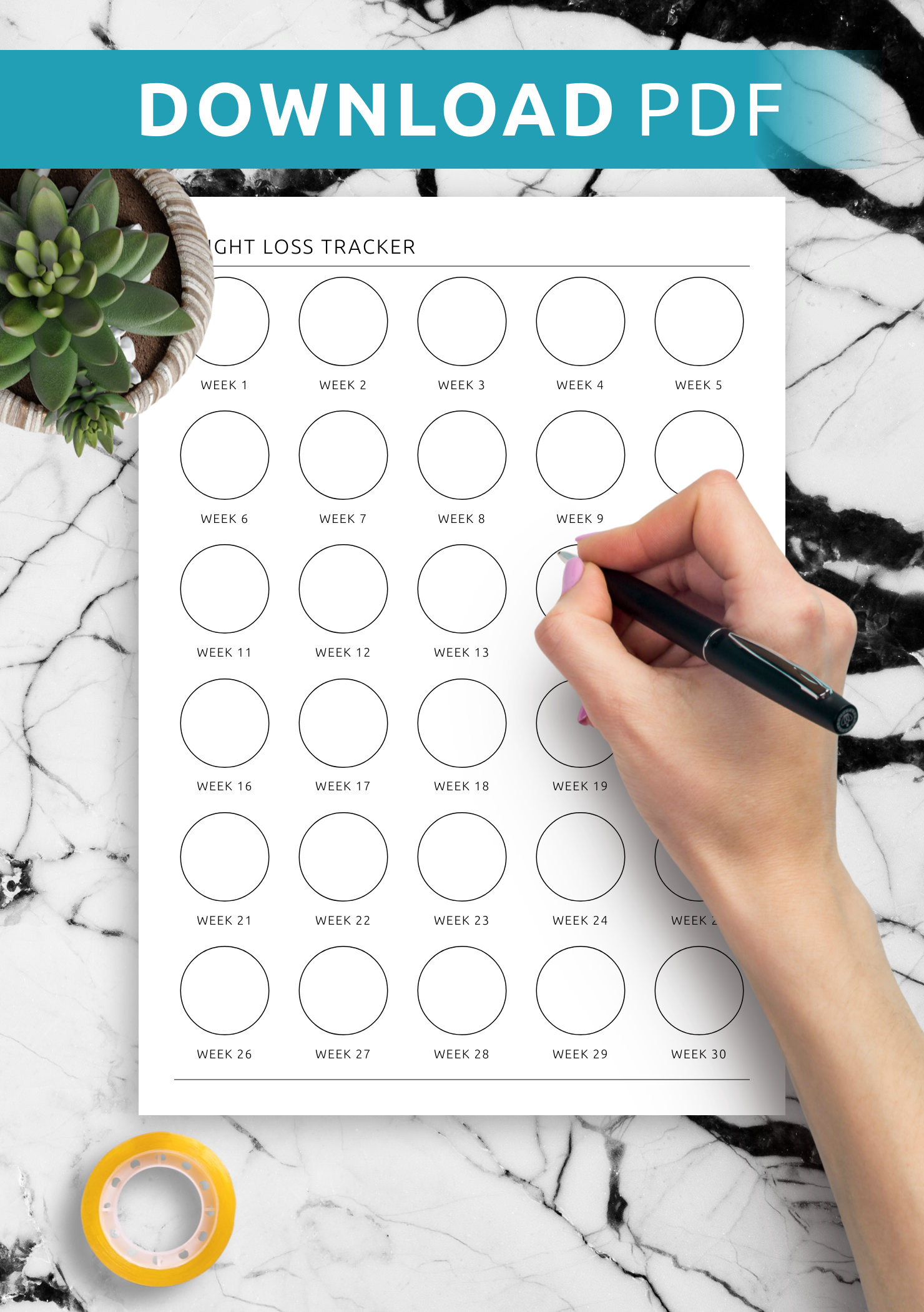 30 Week Weight Loss Tracker Long Term Goals Clear Results