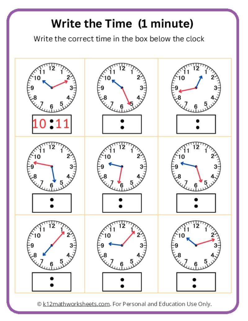 8 Minutes Rull Chart Printable Pdf