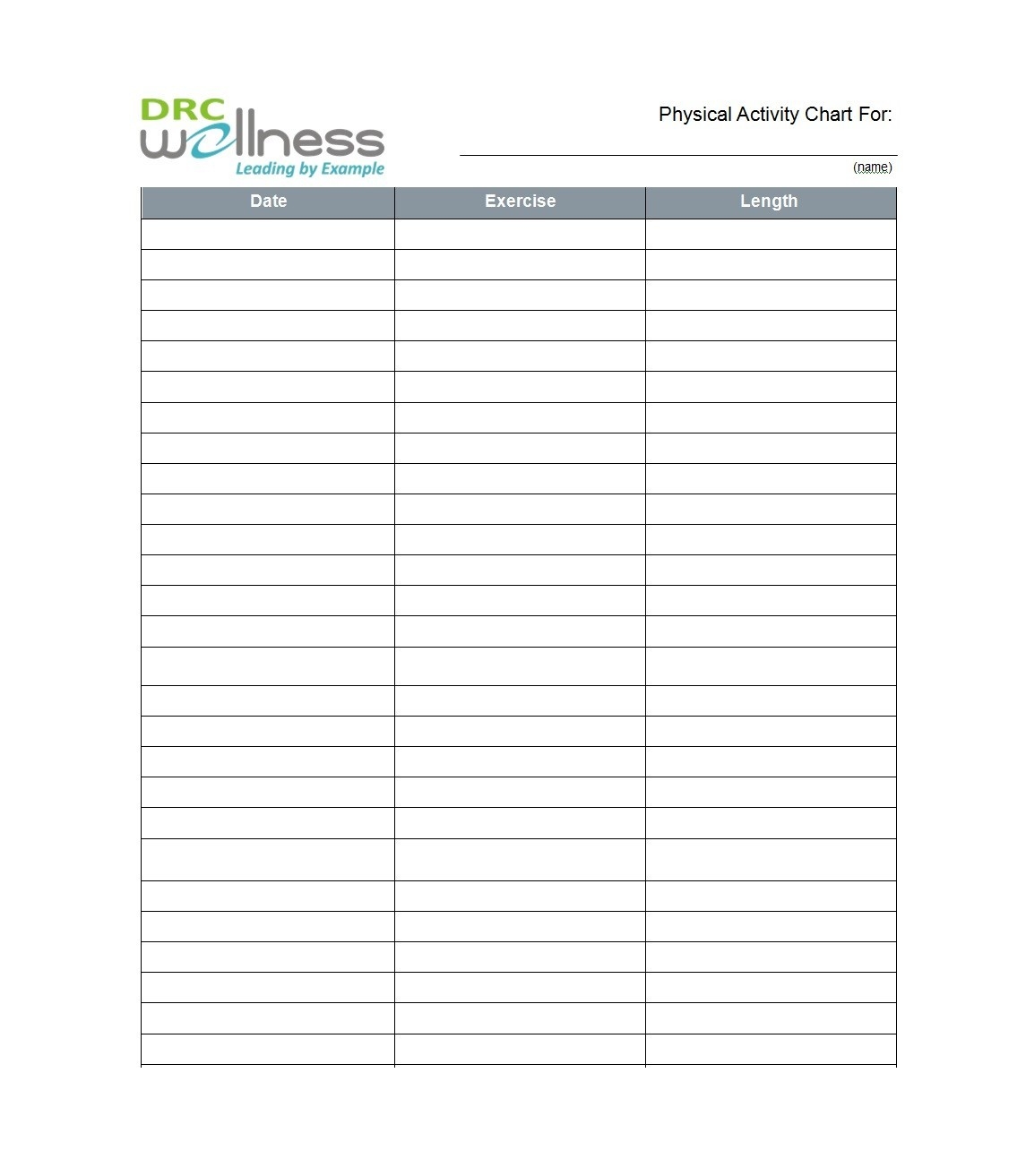 Workout Charts Printable Free