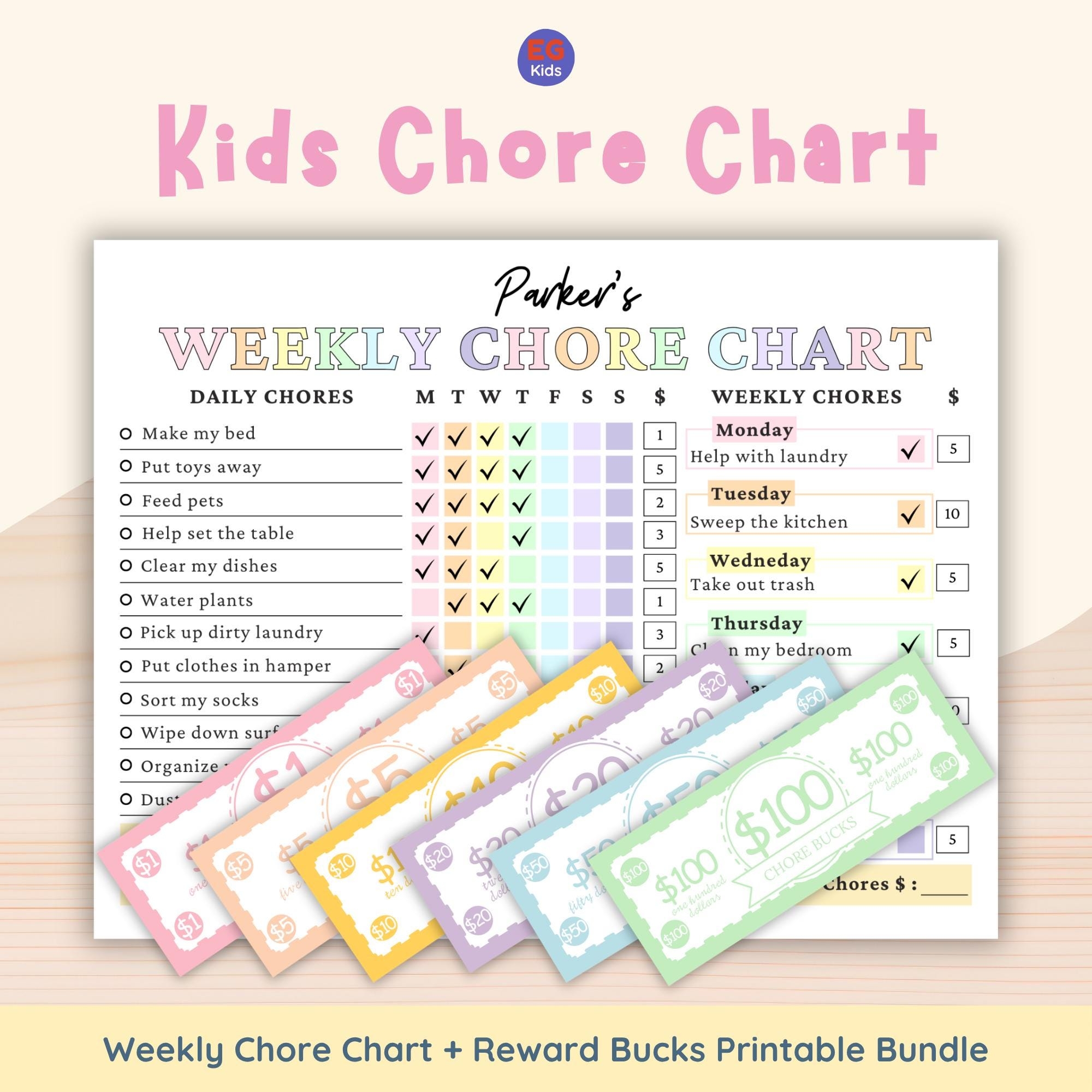 6 Year Old Chore Chart Etsy