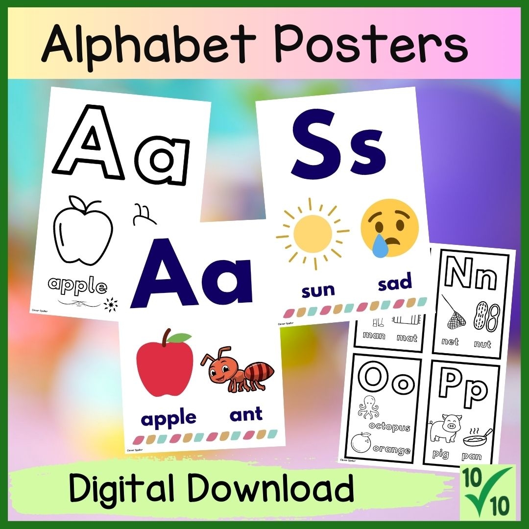 Alphabet Anchor Chart Posters In Colour And Black And White For Classroom Decor Made By Teachers