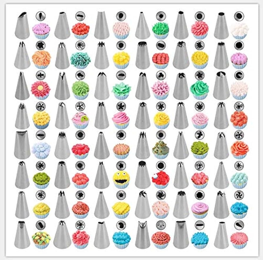 Amazon 48 Piece Numbered Piping Tips Cookie Icing Tips Cookie Decorating Kit Cake Decorating Tips For Cupcakes Cookies Cake Supply Master Decorating Tip Set Home Kitchen