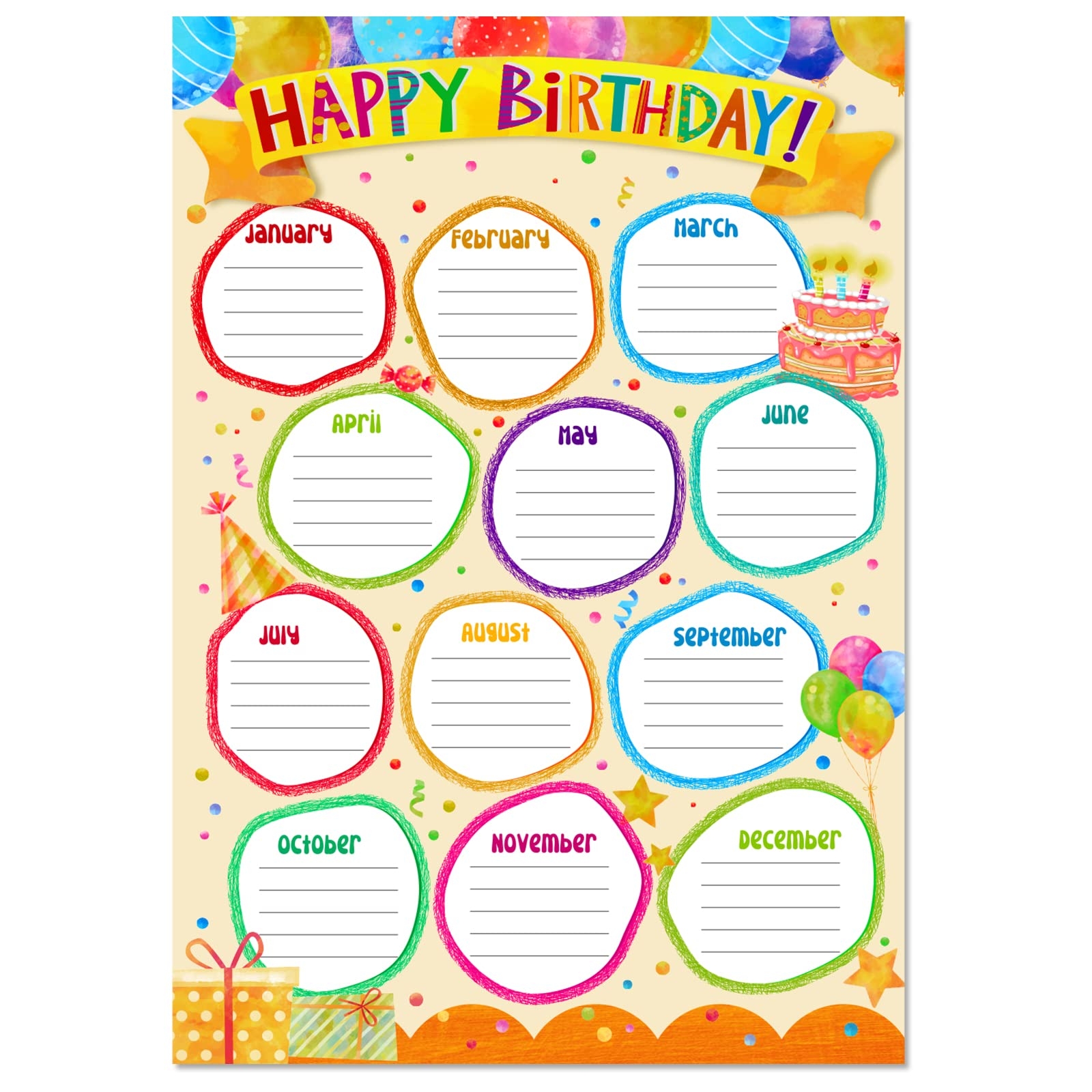 Classroom Birthday Chart Printable