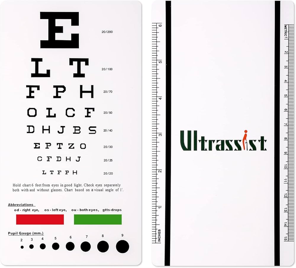 Amazon Ultrassist Snellen Eye Chart Pocket Size Eye Testing Chart 6 Feet 3 9x7 3 Inch For Visual Acuity Measuring Industrial Scientific Amazon Ultrassist Snellen Eye Chart Pocket Size Eye Testing Chart 6 Feet 3 9x7 3 Inch For Visual Acuity Measuring Industrial Scientific