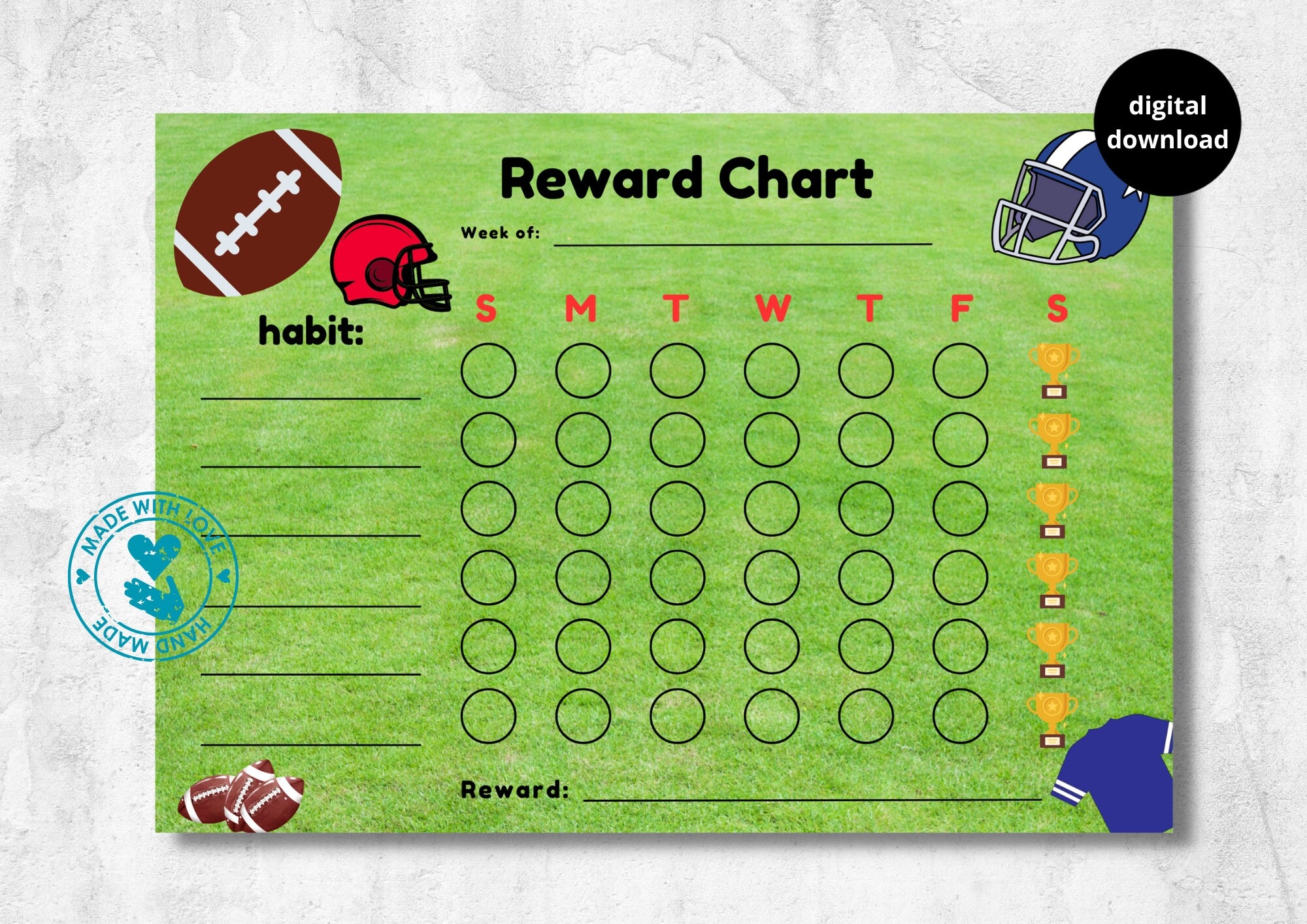 Football Reward Chart Printable
