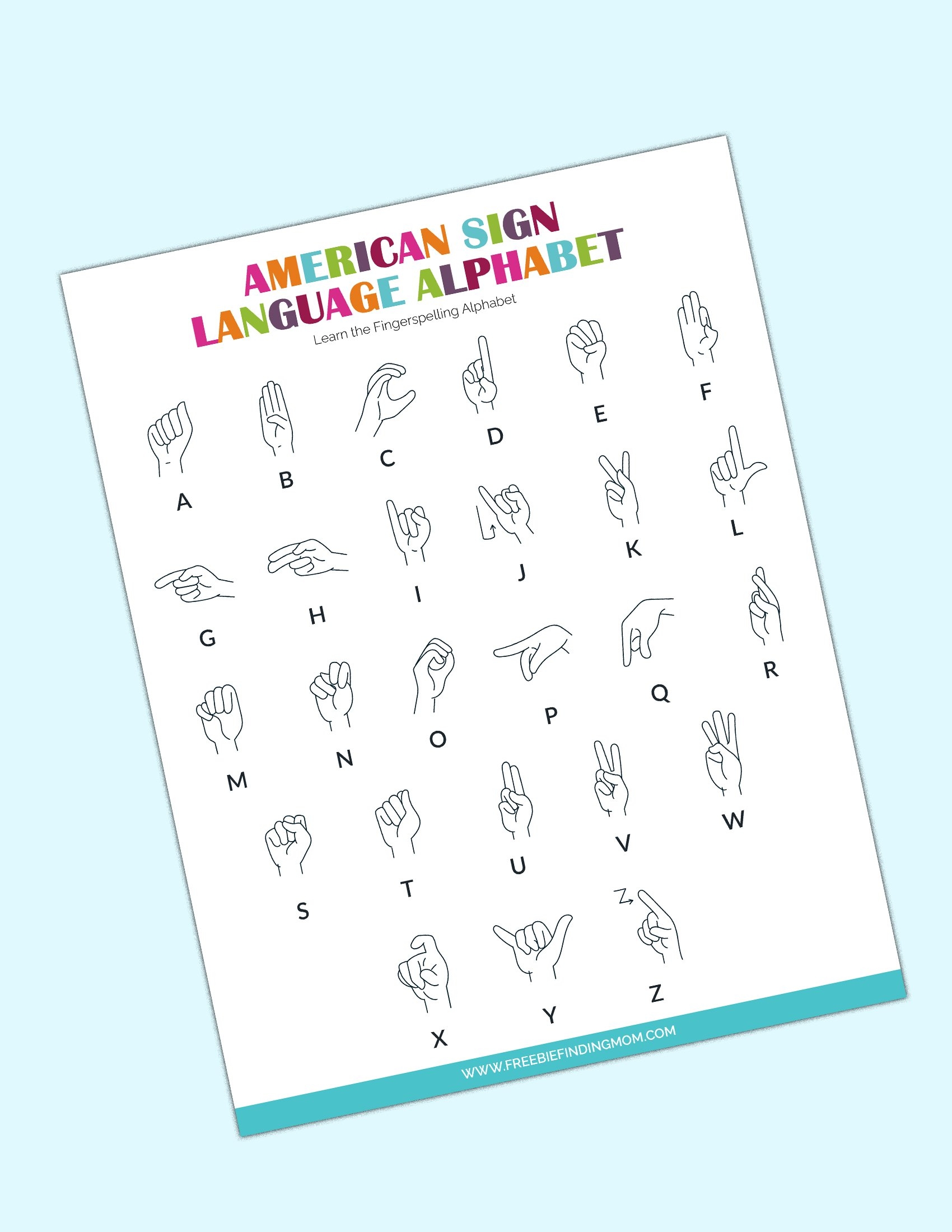 American Sign Language Alphabet Chart Printable American Sign Language Alphabet Chart Printable