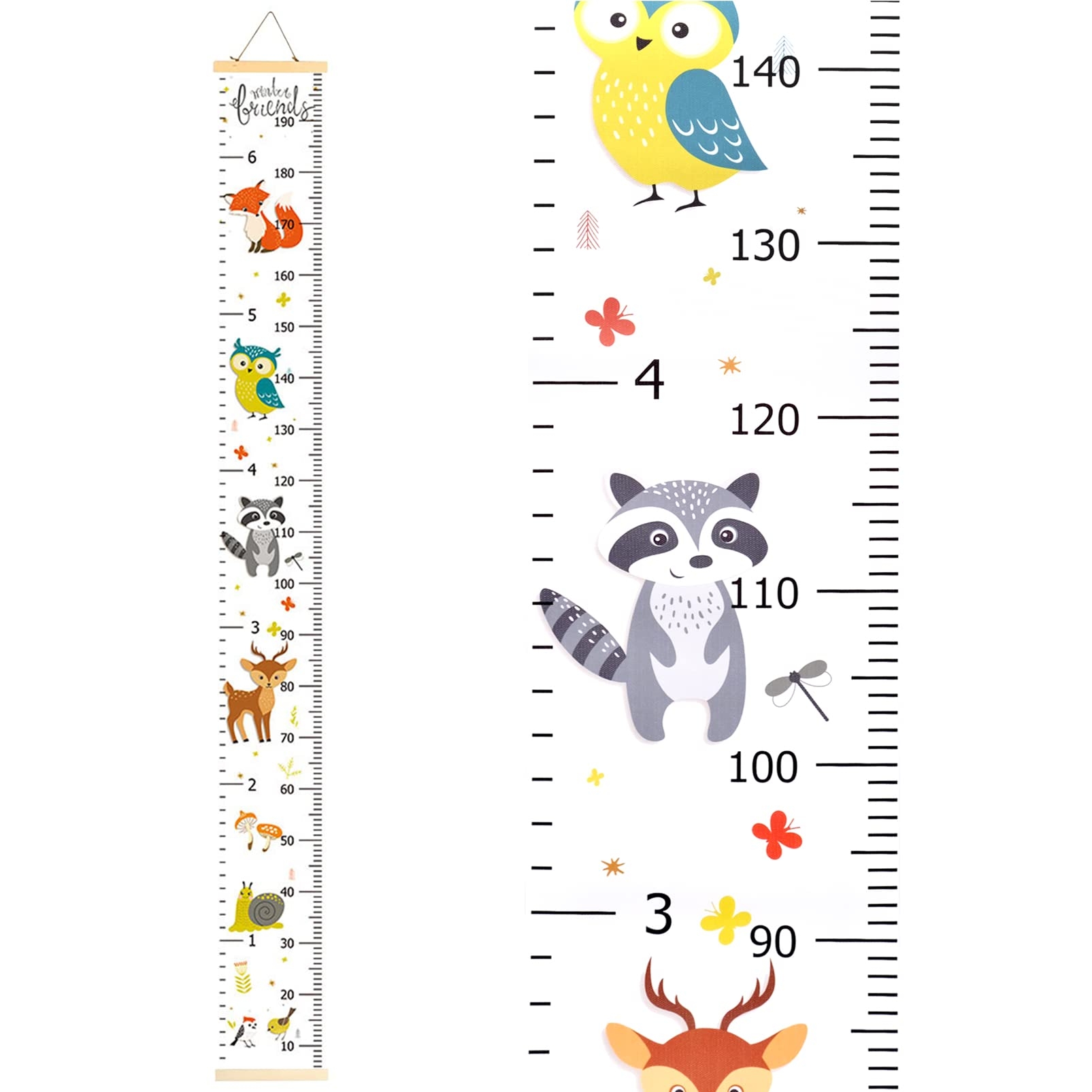 Baby Height Chart Printable Wall Hanging Children Growth Chart Cartoon Height Measurement Rulers Wall Decor For Nursery Kids Child Boys Girls Growth Chart For Wall