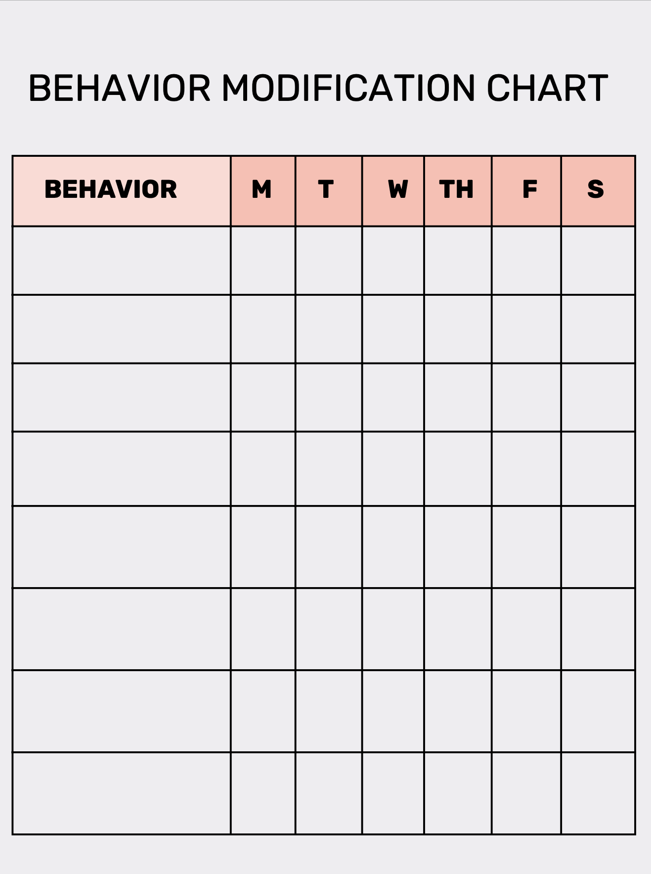 Behavior Modification Chart Free Printable Goally Behavior Modification Chart Free Printable Goally