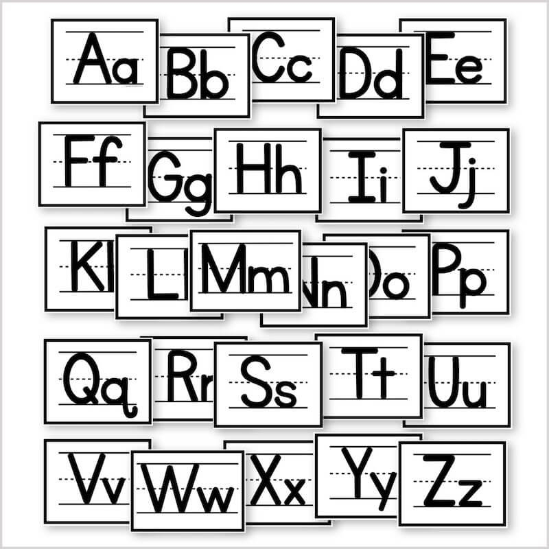 Black And White Manuscript Alphabet Kinder Craze