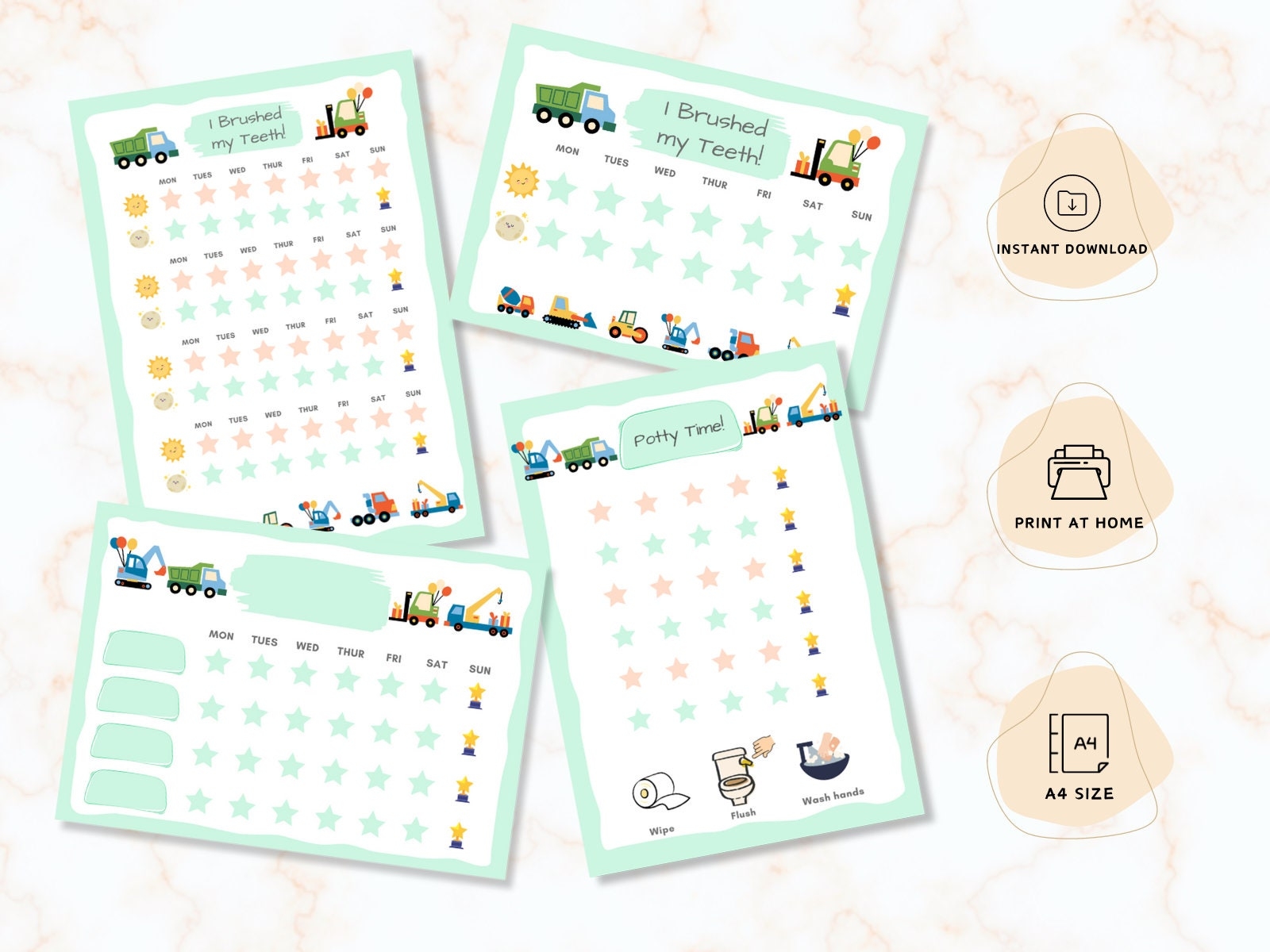 Printable Potty Chart Blaze