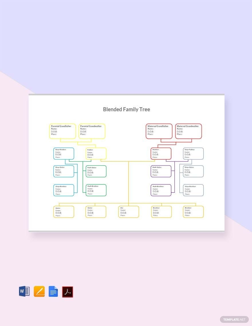 Blended Family Tree Template In Word Pages PDF Google Docs Download Template