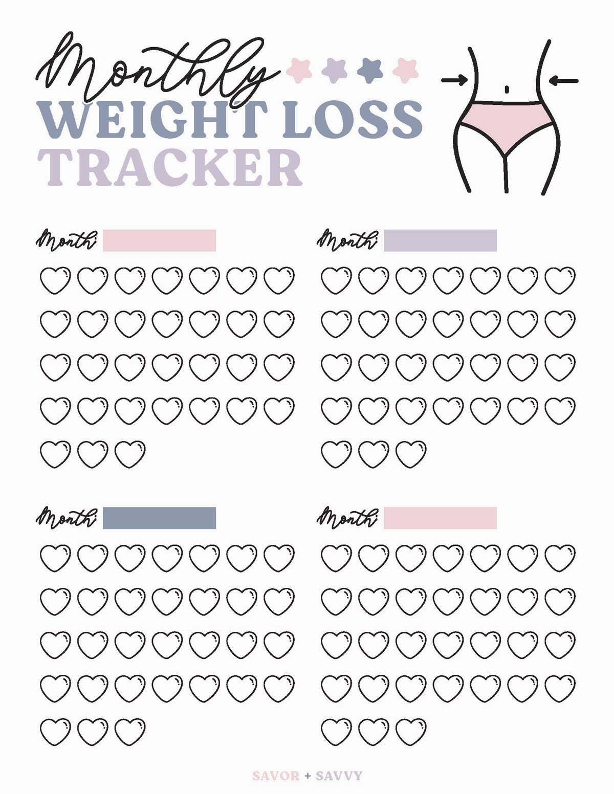 Body Measurement Tracker Printable 12 Month Weight Loss Journal Tracker A5 Fitness Planner With Body Measurements Workout Book
