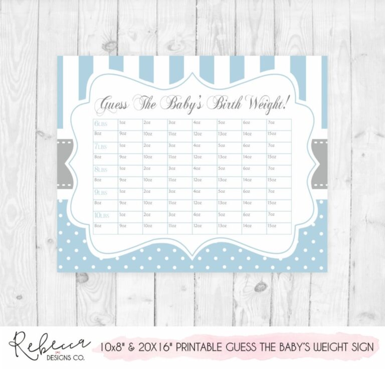 Boy Guess The Baby s Weight Baby Shower Game Blue Guessing Game Office Baby Shower Baby Guesses Baby Predictions Printable Activity 106 Etsy