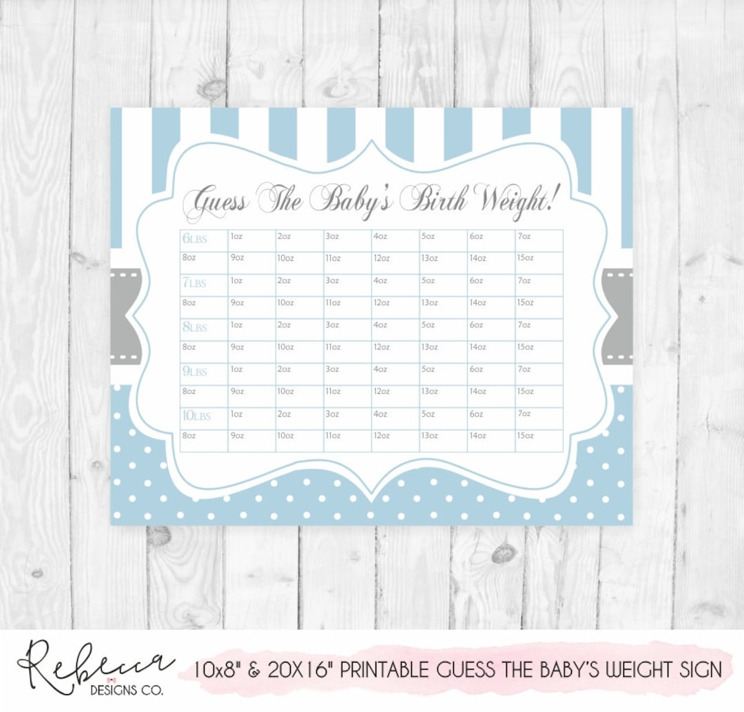 Boy Guess The Baby s Weight Baby Shower Game Blue Guessing Game Office Baby Shower Baby Guesses Baby Predictions Printable Activity 106 Etsy