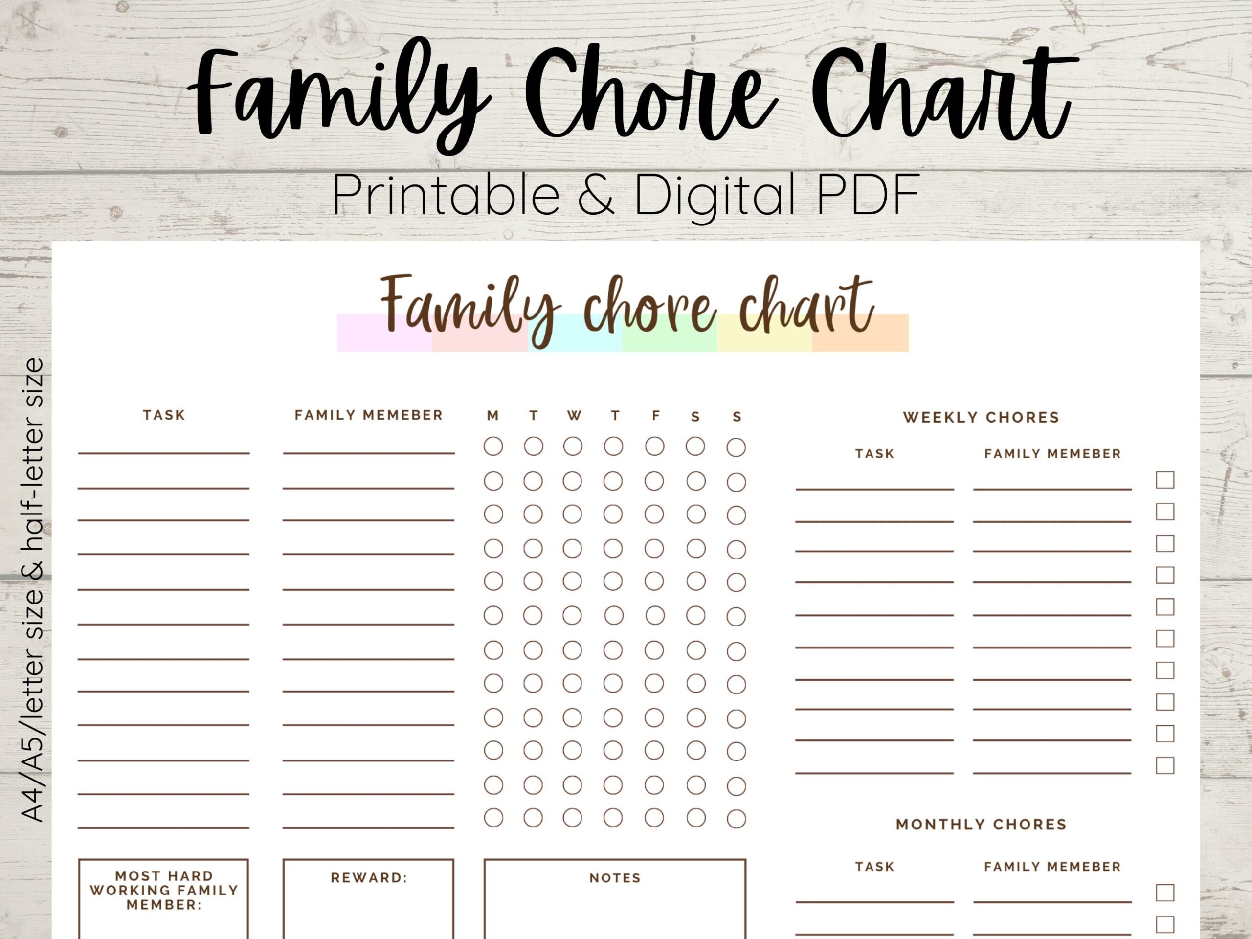 Buy Family Chore Chart Printable Chore Checklist Family Worksheets Library