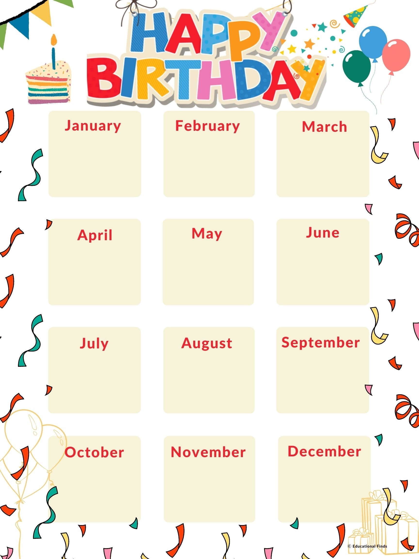 Classroom Birthday Poster us Poster Size 18 24 In digital Printable Etsy Israel