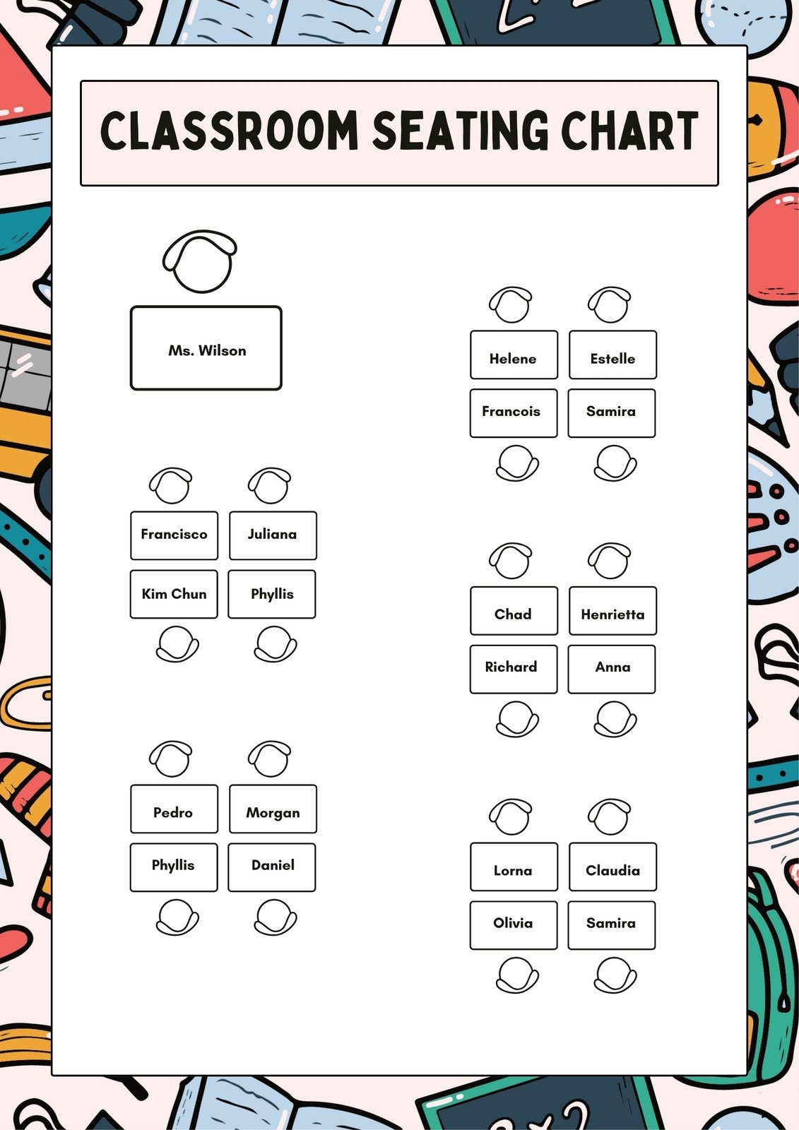 Customize 68 Classroom Seating Charts Templates Online Canva Customize 68 Classroom Seating Charts Templates Online Canva