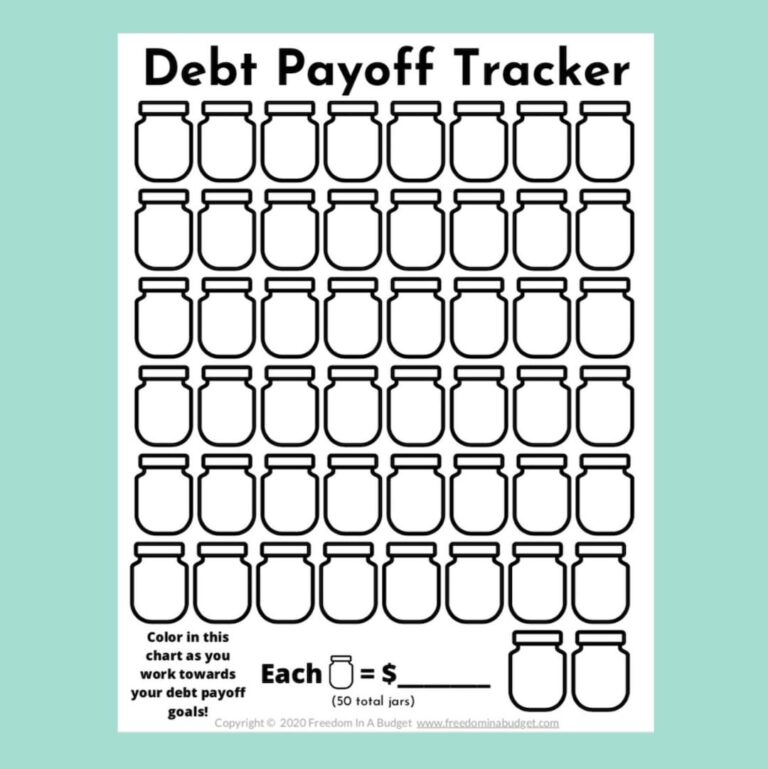 Debt Payoff Tracker Printable 50 Jars PDF Etsy