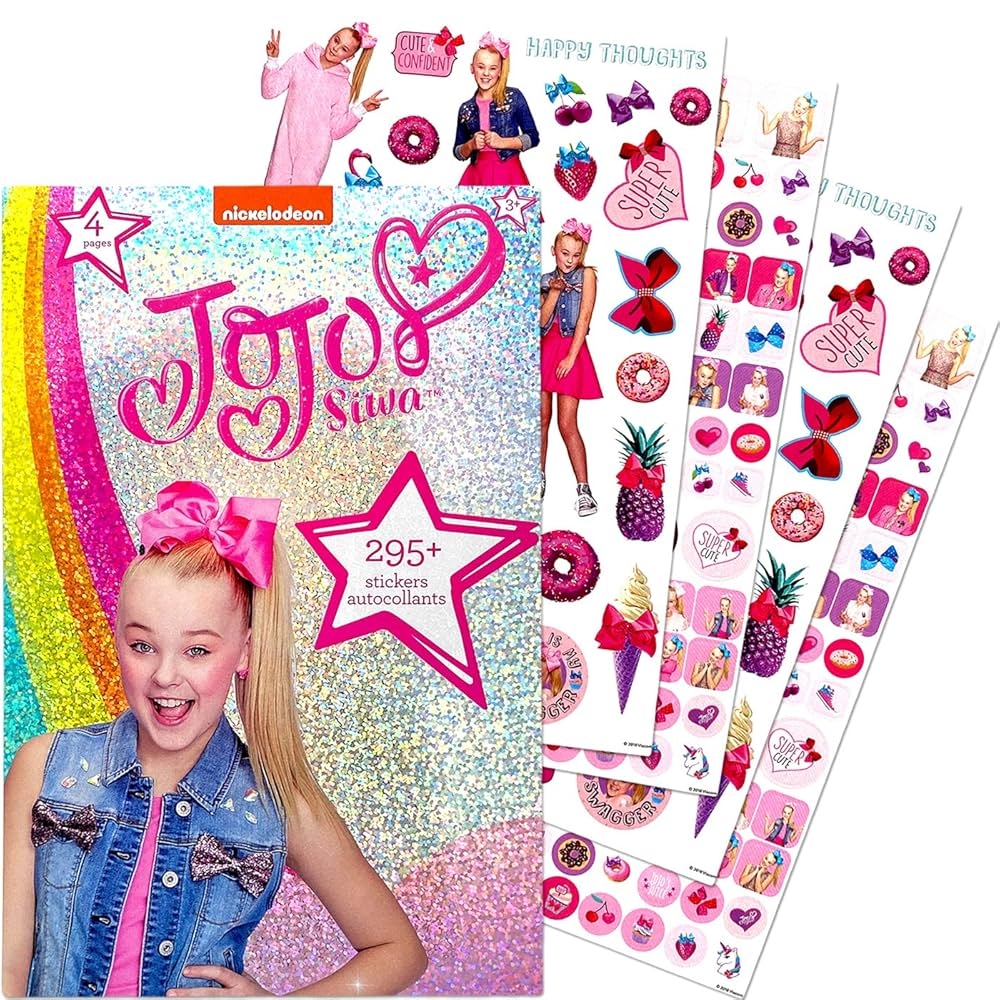 Disney Stickers For Kids JoJo Siwa Star Sticker Book Over 295 Stickers For Kids Party Favors Crafts Stocking Stuffer Stickers
