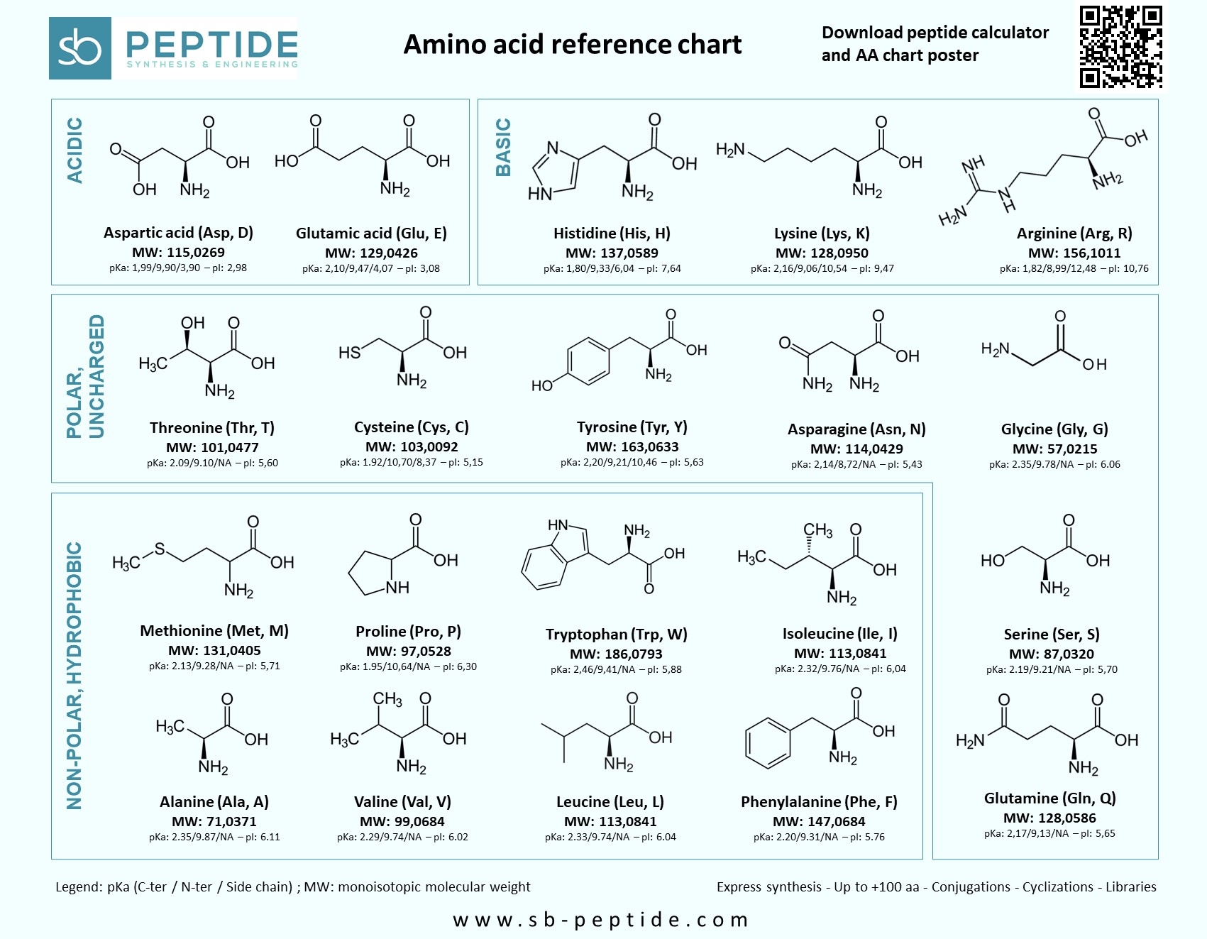 Download Amino Acids Chart And Reference Table