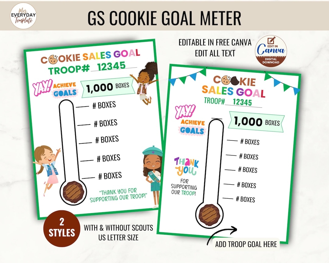 Girl Scout Cookies Goal Chart Printable Girl Scout Cookies Goal Chart Printable