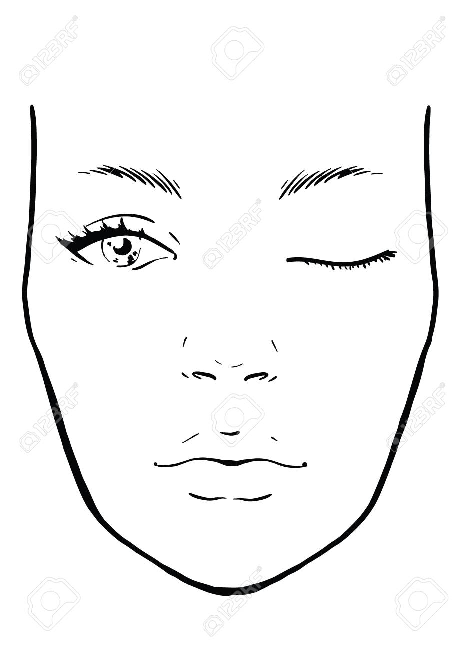 Face Chart Makeup Artist Blank Template Vector Illustration Royalty Free SVG Cliparts Vectors And Stock Illustration Image 124785295 