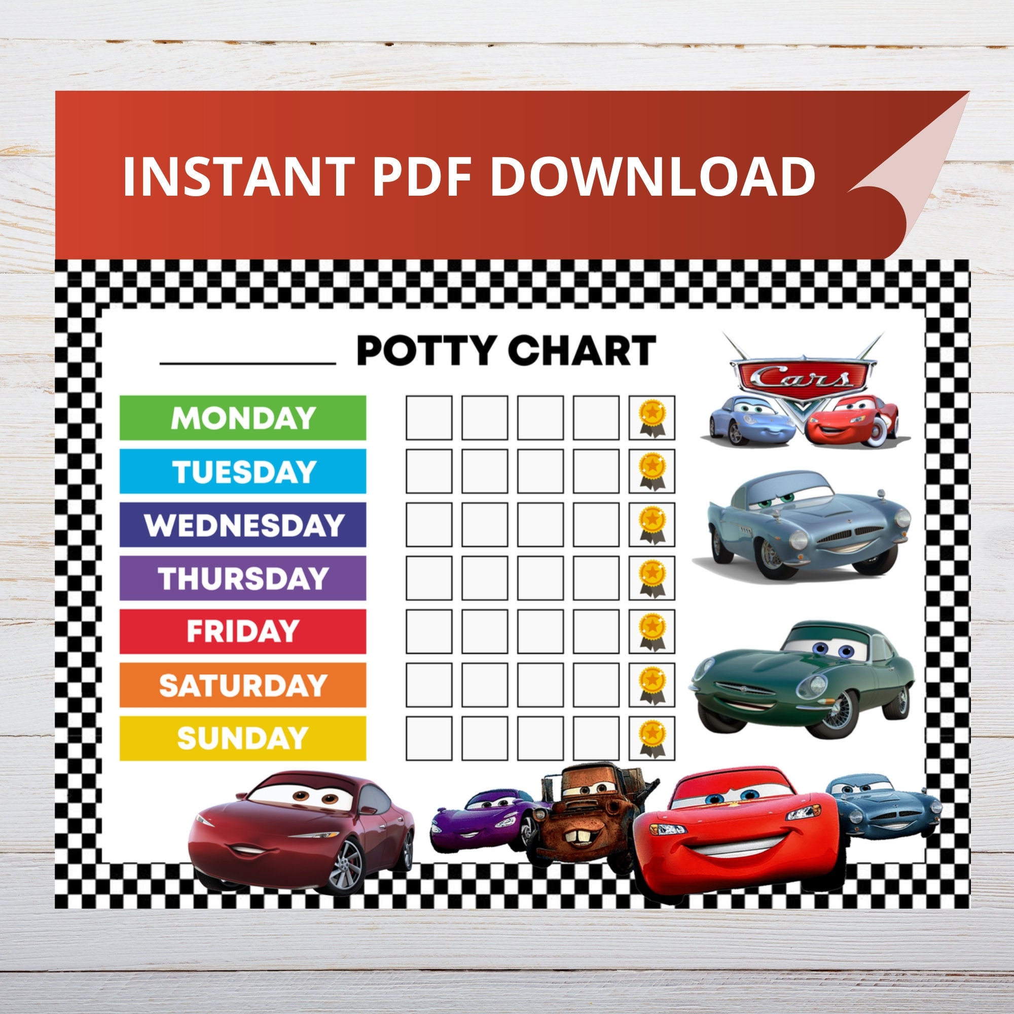 Printable Lightning Mcqueen Reward Chart