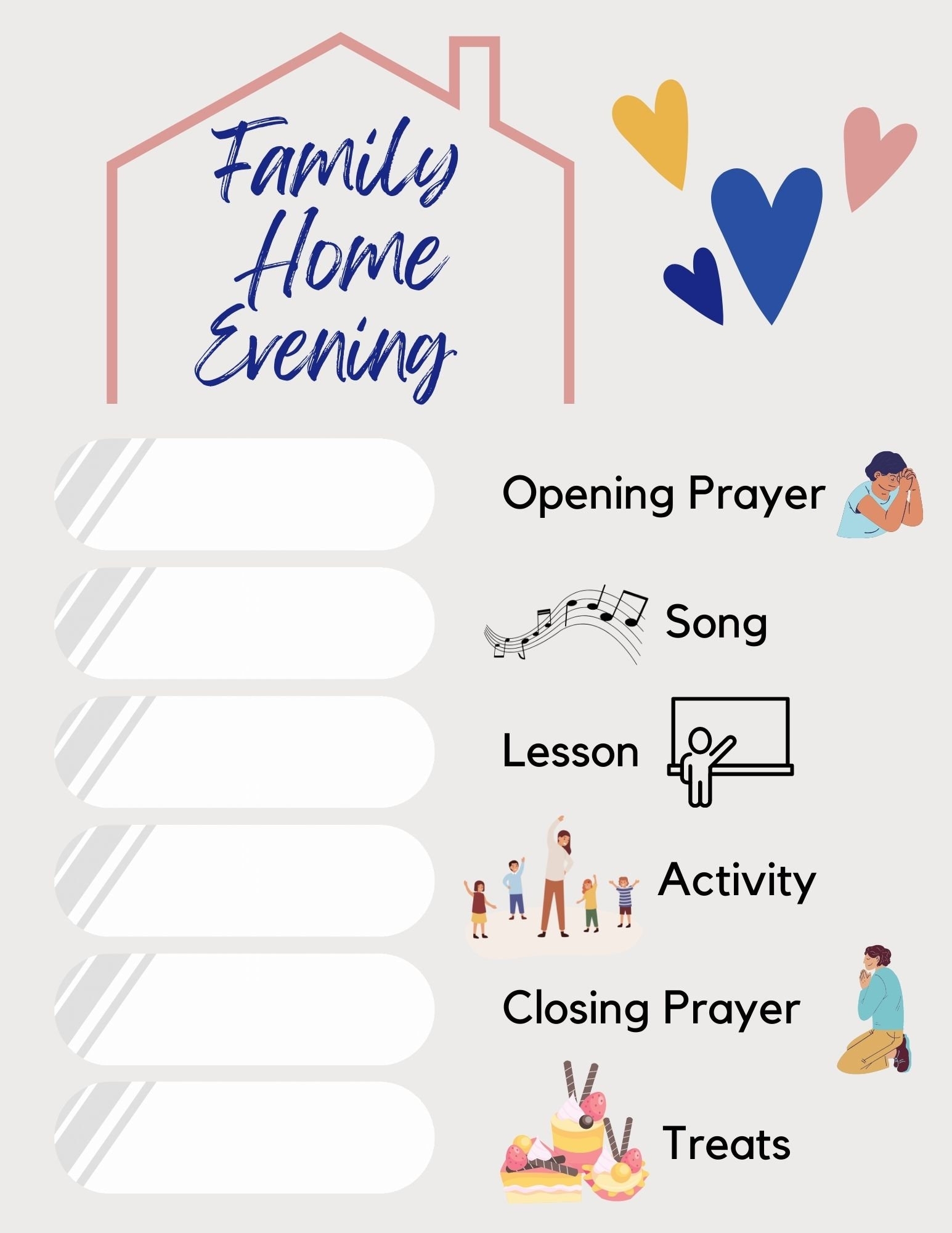 Family Home Evening Chart Etsy Family Home Evening Chart Etsy