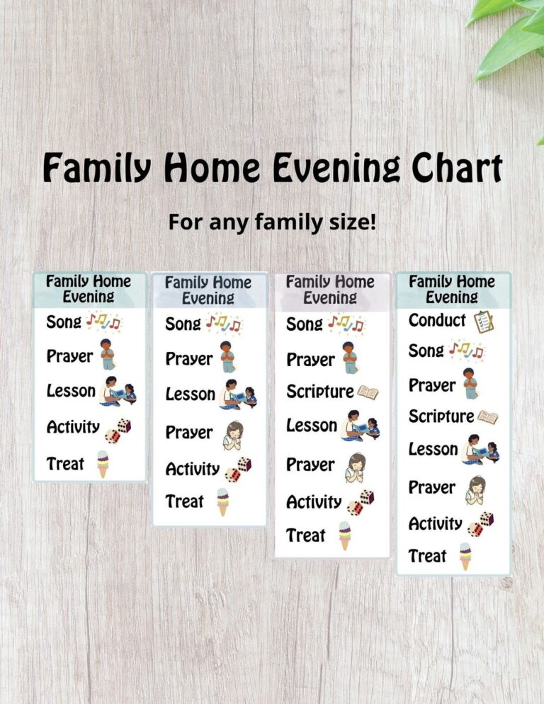 Family Home Evening Chart Etsy