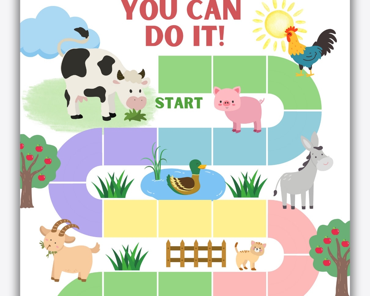 Farm Animal Reward Chart Kids Behavior Potty Training PDF PNG JPG Etsy