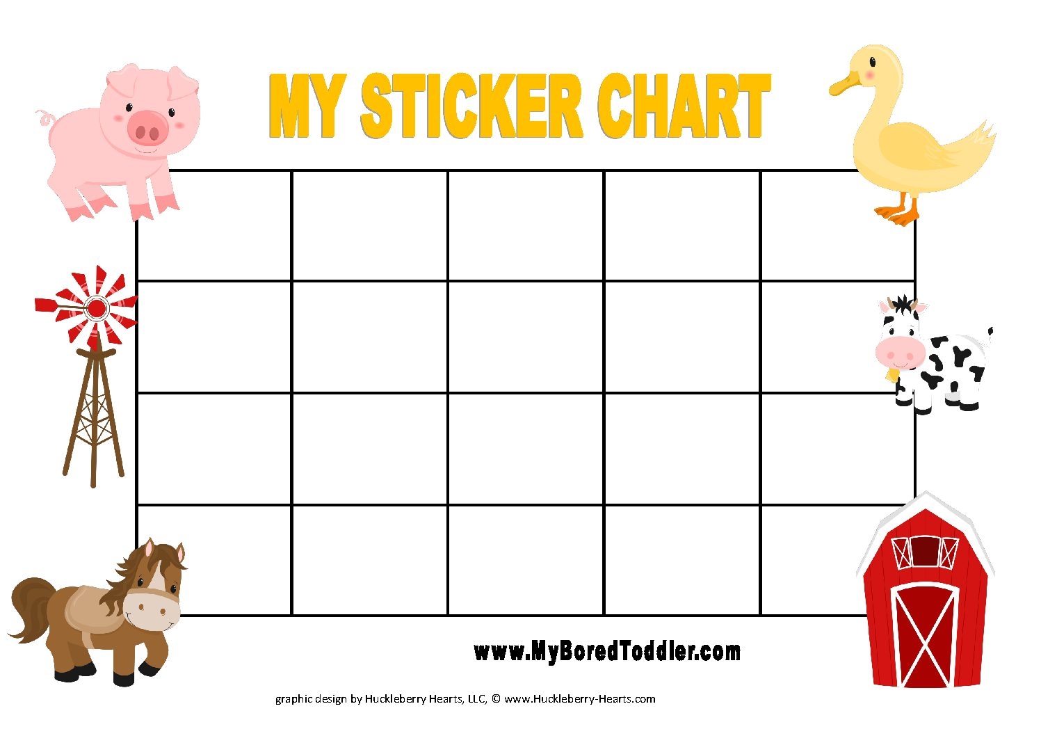 Farm Reward Chart My Bored Toddler