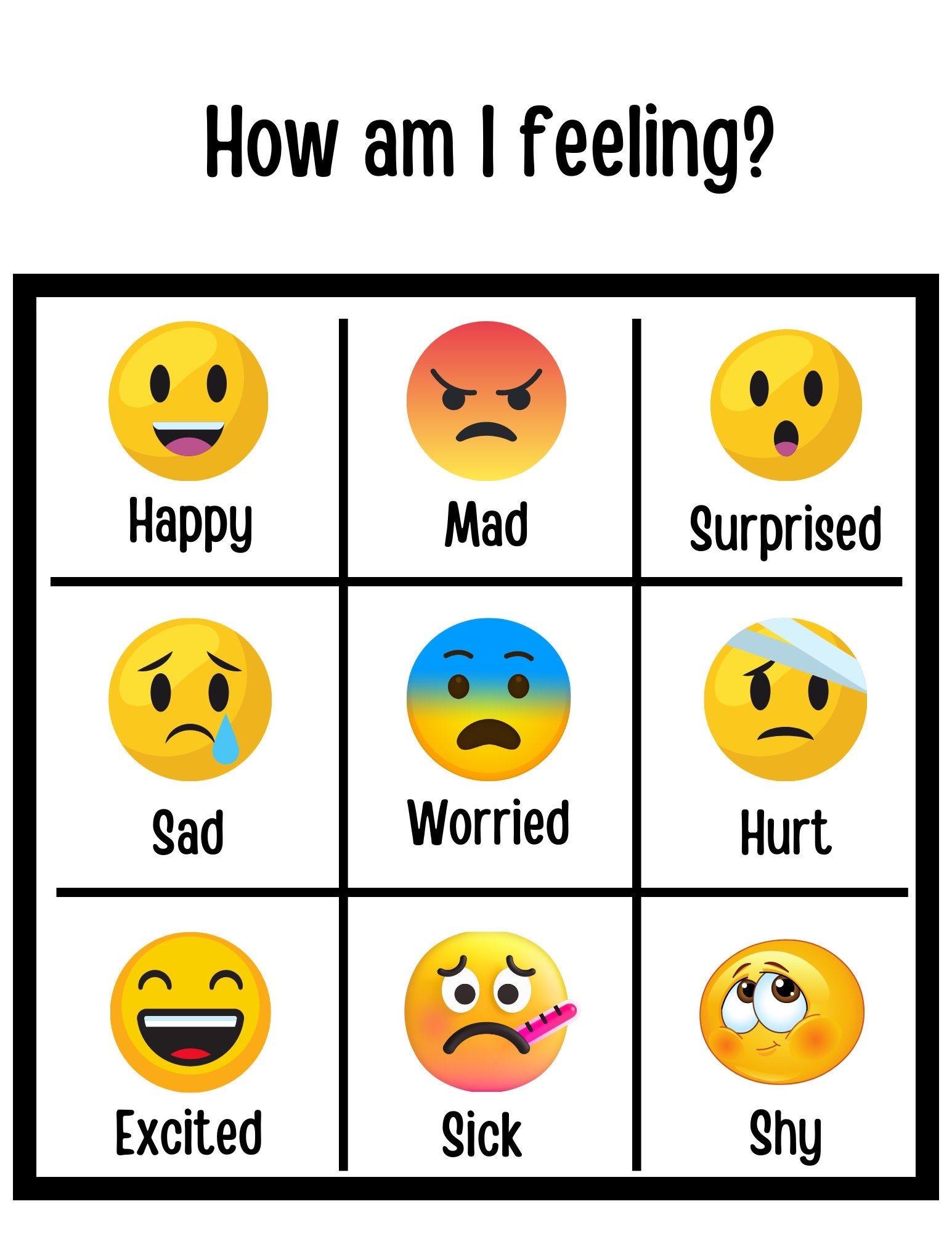 Feelings Chart How Am I Feeling Toddler Emotions Children Kids Emotions Digital Download Printable Poster Montessori Etsy Feelings Chart How Am I Feeling Toddler Emotions Children Kids Emotions Digital Download Printable Poster Montessori Etsy