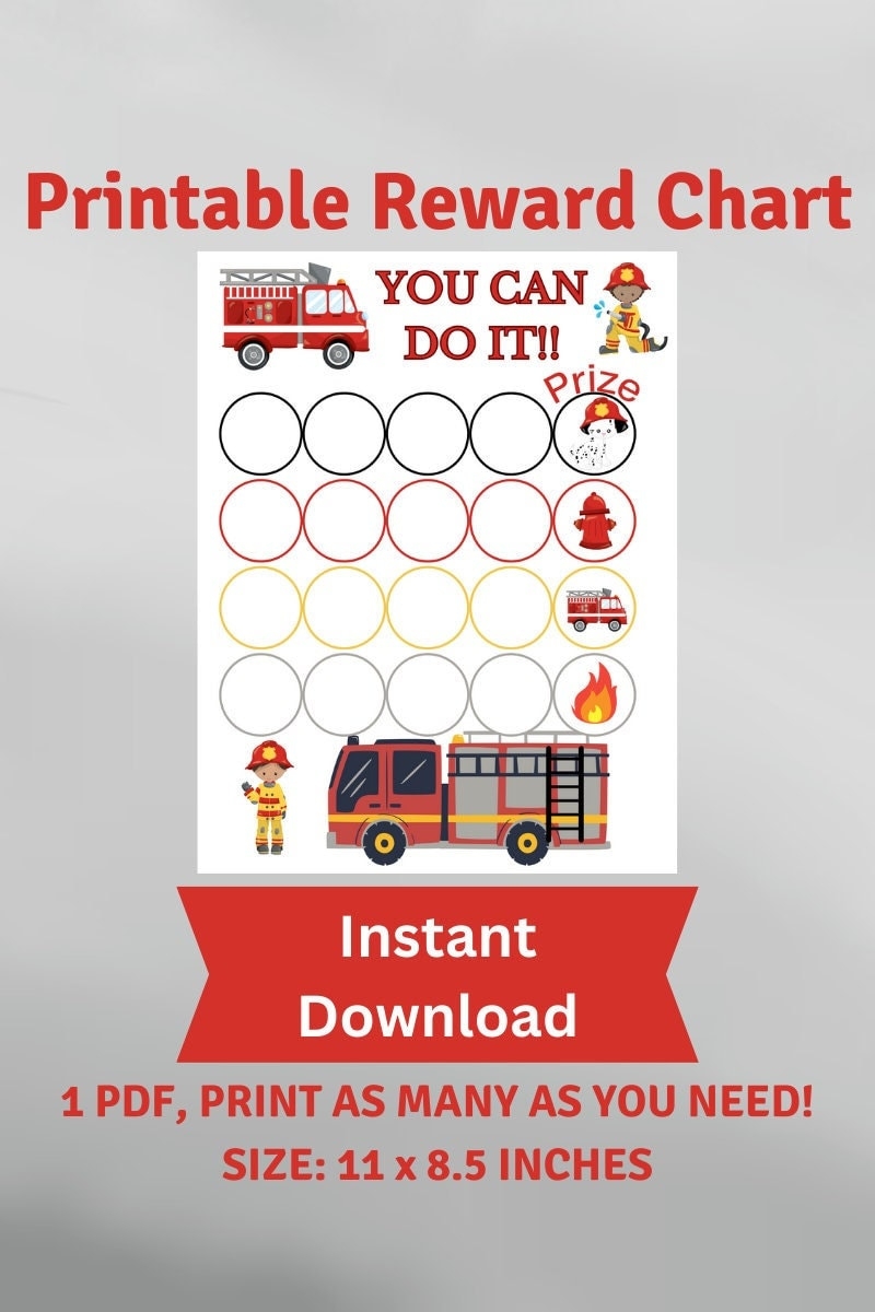 Fireman Chart Etsy