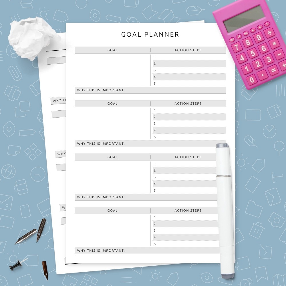 Fitness Goal Planner Template Download Printable PDF