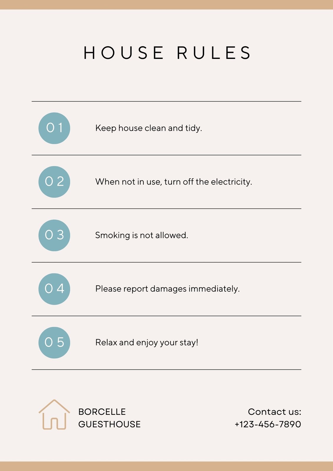 Free And Customizable House Rules Templates