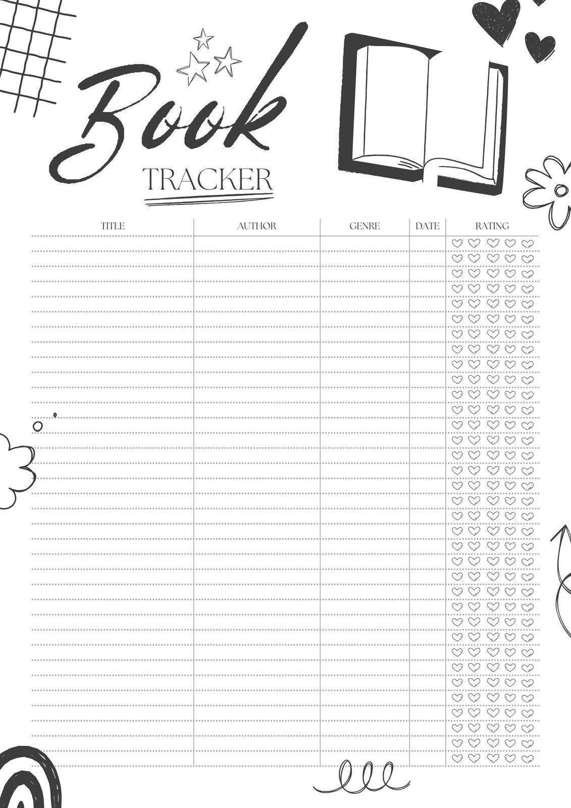 Printable Book Reading Chart Printable Book Reading Chart