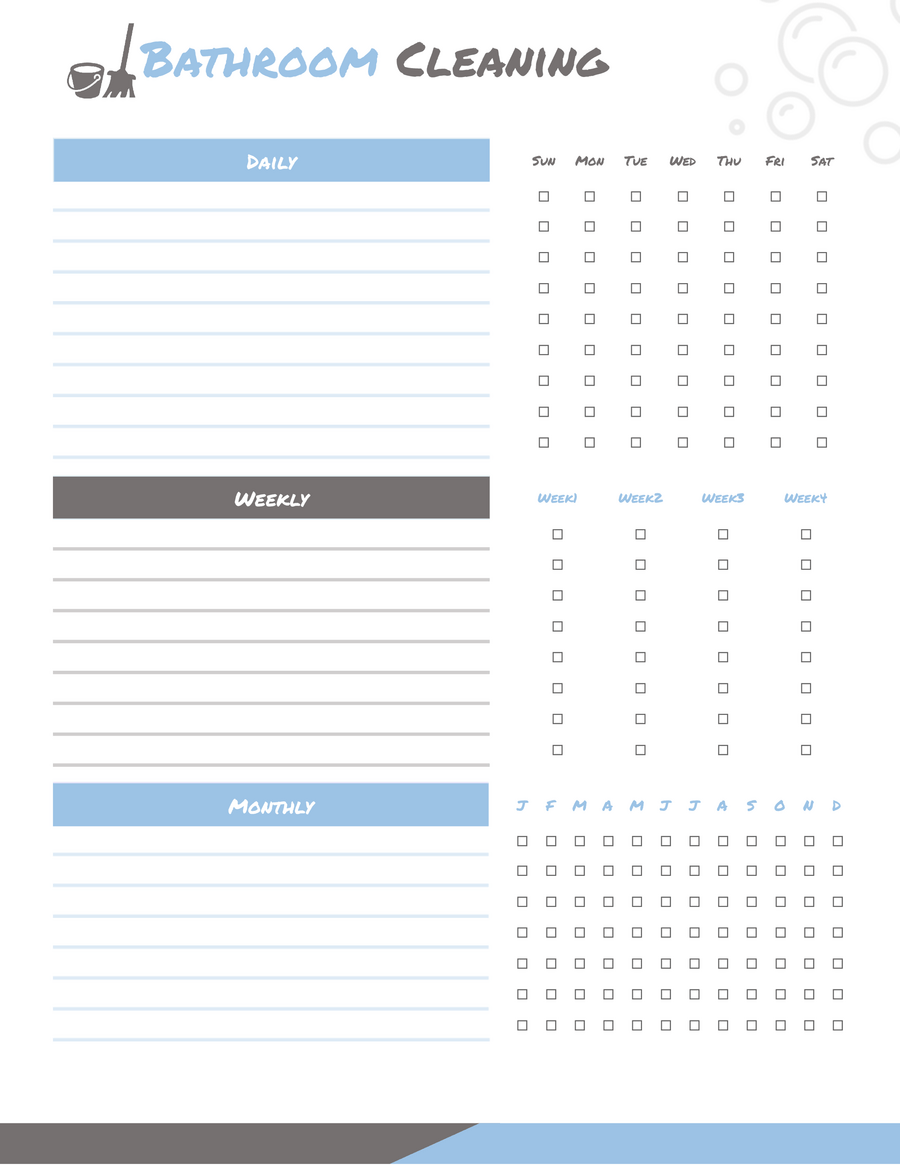 Free Bathroom Cleaning Checklist Template WordLayouts