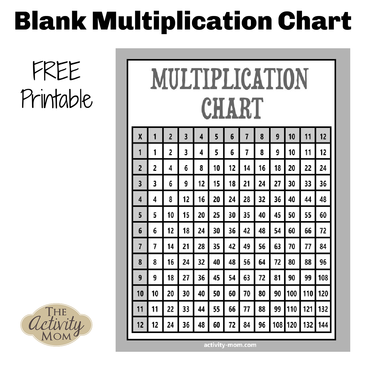 Mu Tiplication Chart Printable