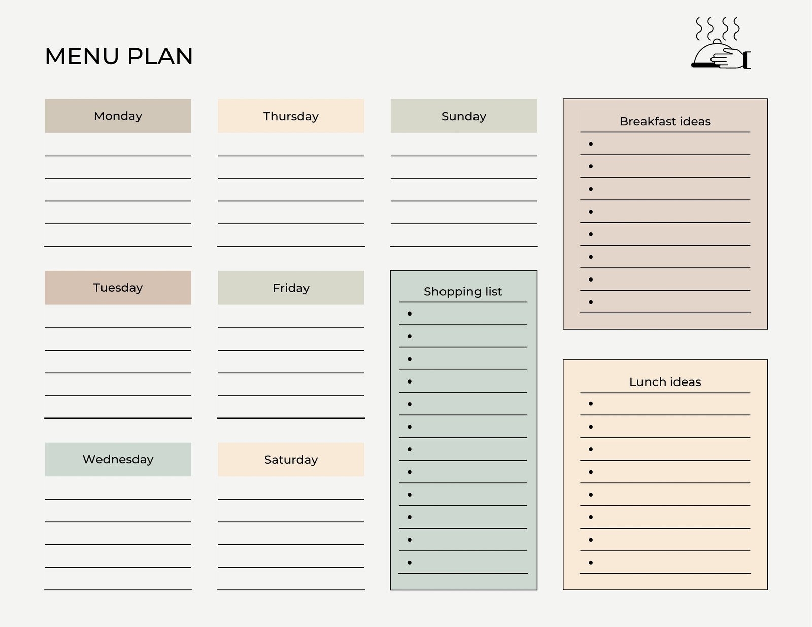 Blank Meal Plan Chart Free Printables Blank Meal Plan Chart Free Printables