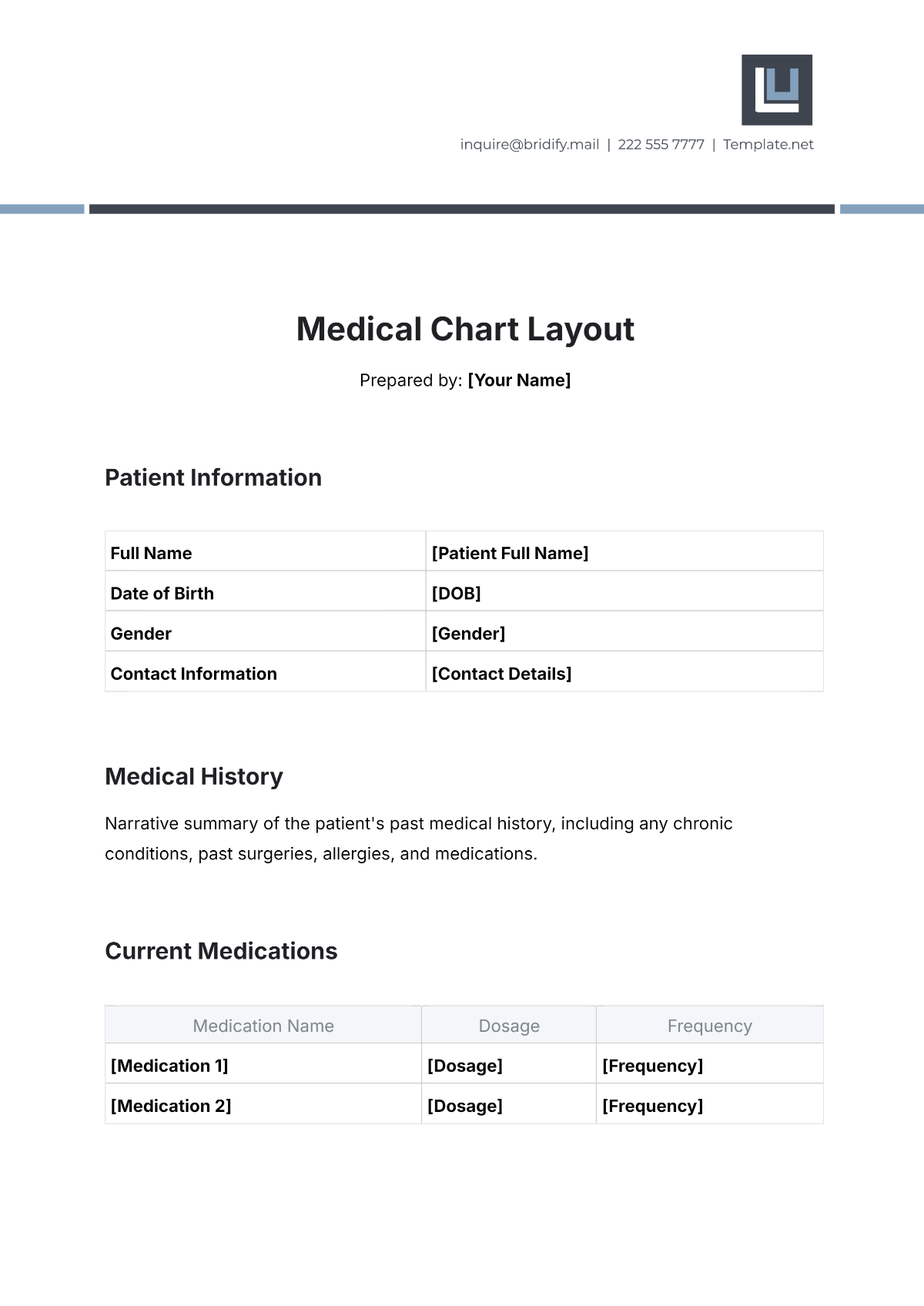Free Medical Chart Templates Editable And Printable