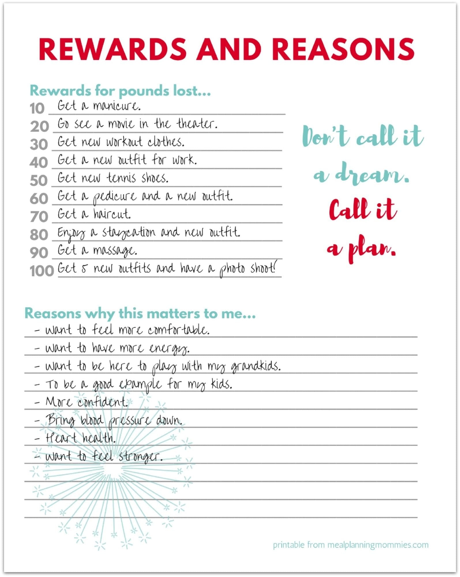 Free Printable 20 100 Pound Weight Loss Trackers
