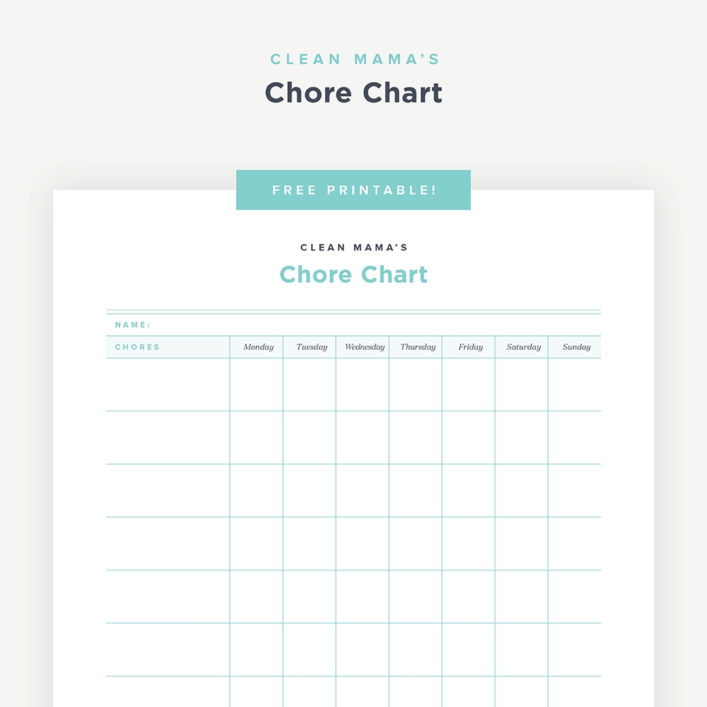 Chore Chart Printable Chore Chart Printable