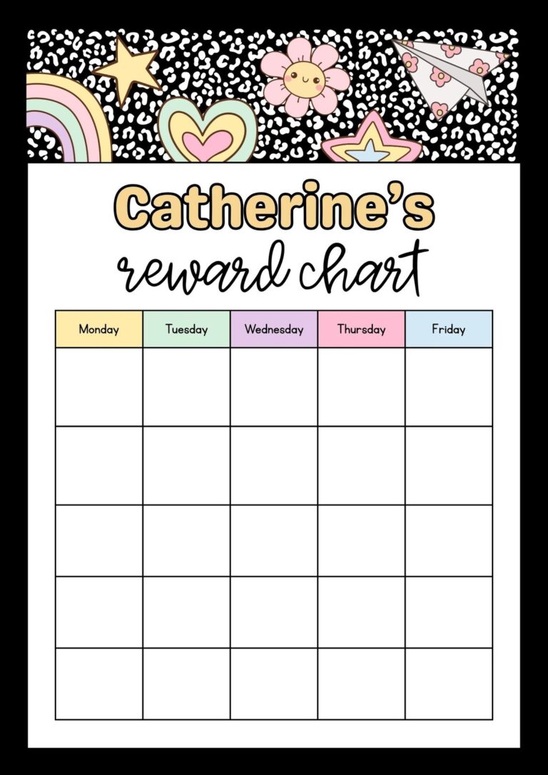 Free Printable Customizable Reward Chart Poster Templates Canva