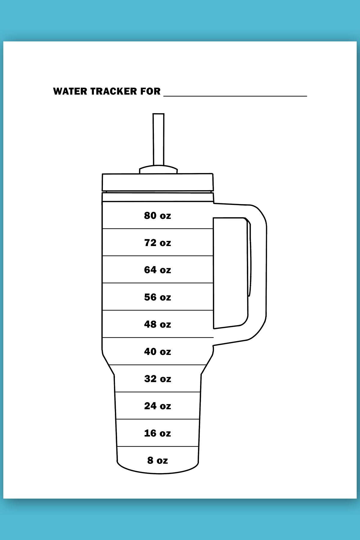 Free Printable Water Drinking Chart